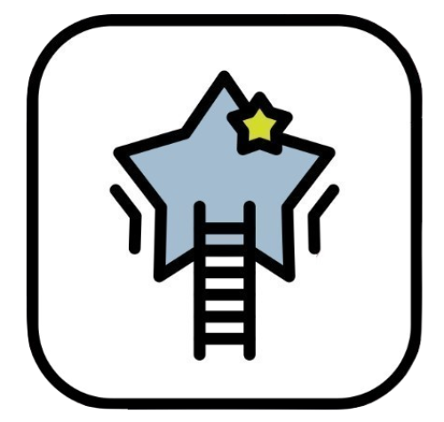 Ein Stern mit einer Leiter 