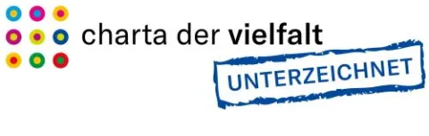 Siegel mit Aufschrift "Charta der Vielfalt. Unterzeichnet."